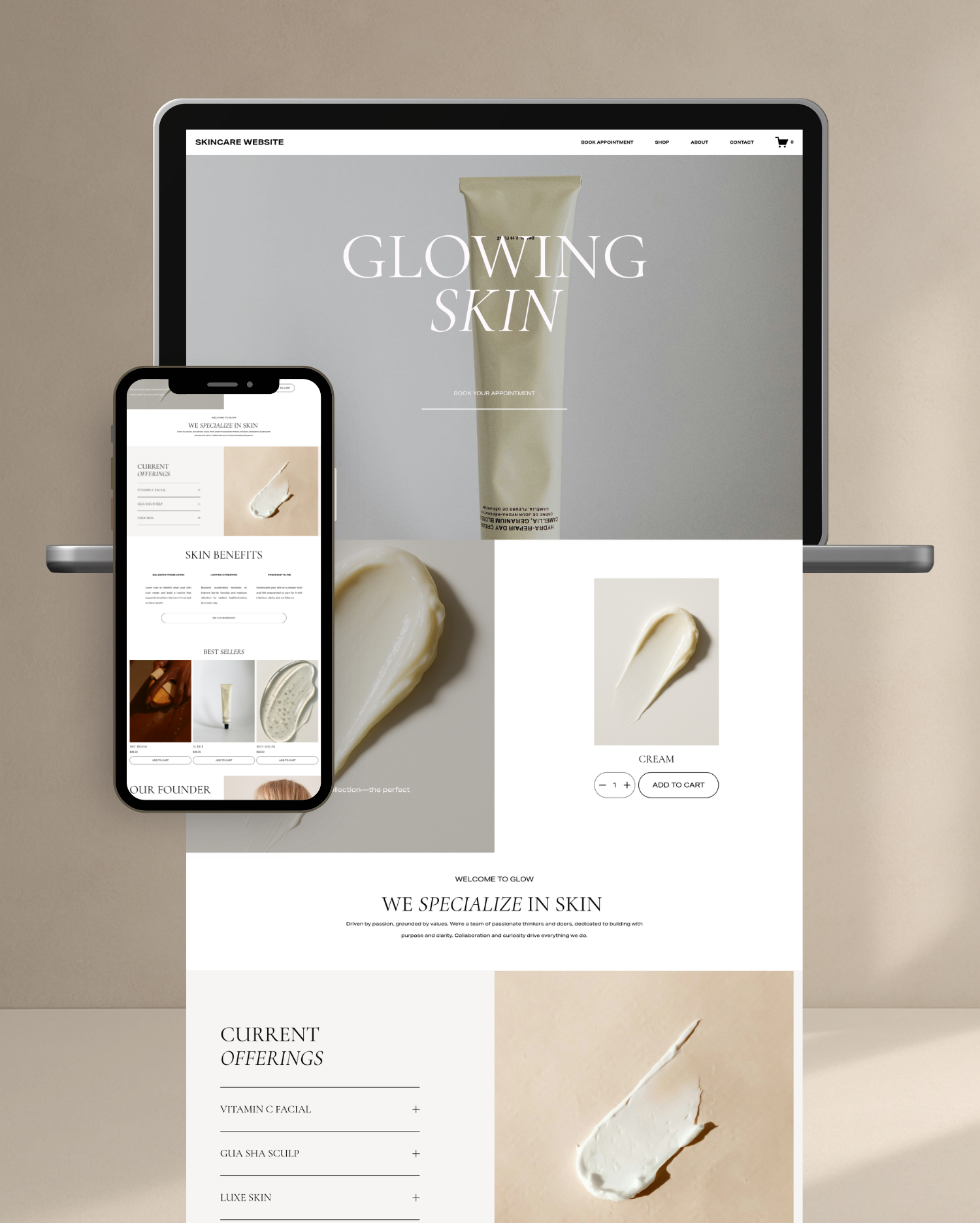 Skincare Squarespace Template
