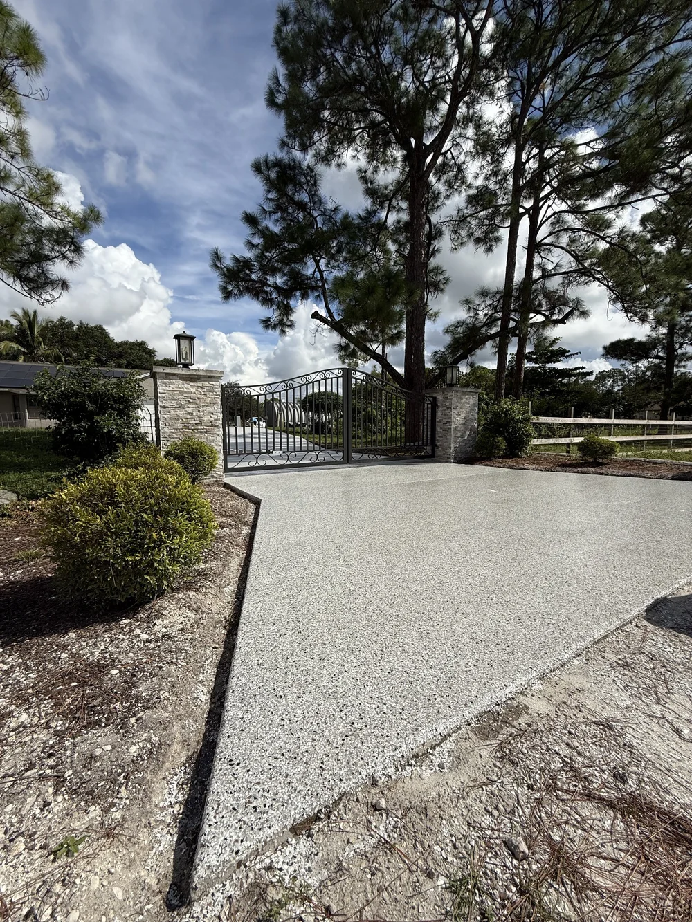 Coated entrance walkway