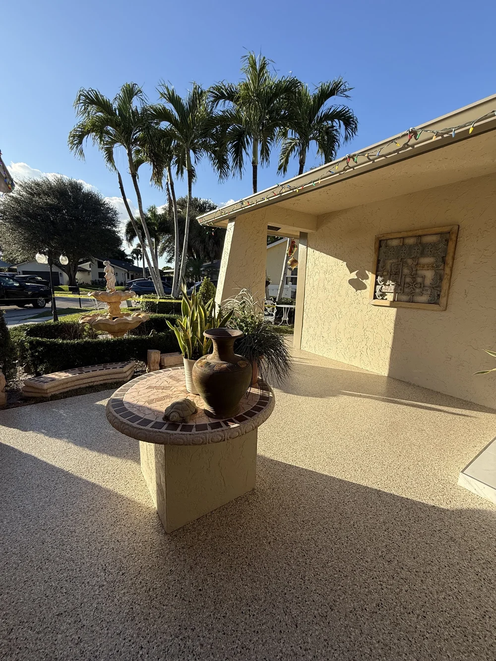 Sunny coated patio