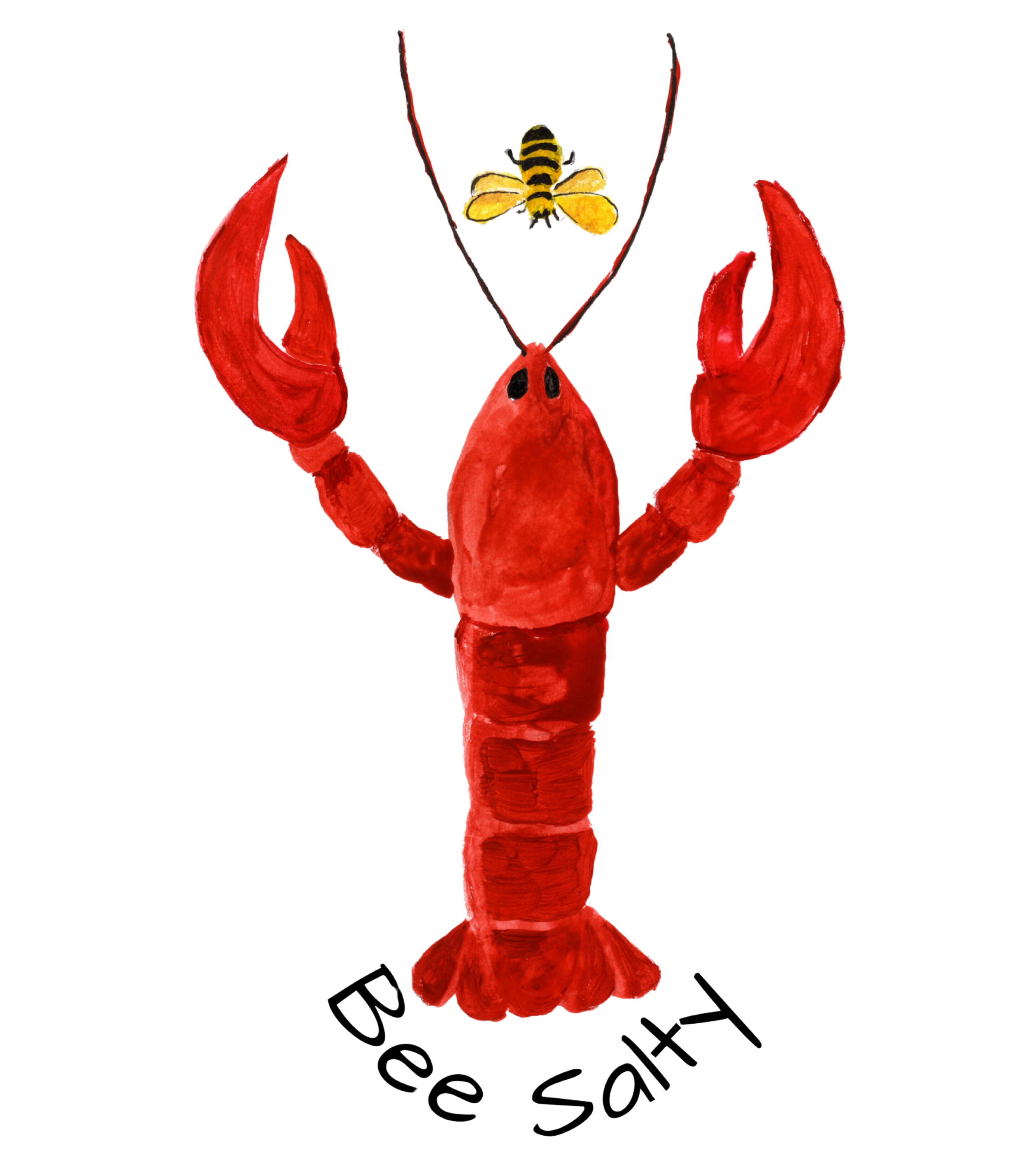 Lobster & Bee transparent background 7X 8 .png
