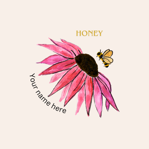 The Salty Bee - Sample Honey Label - Pink Flower.png