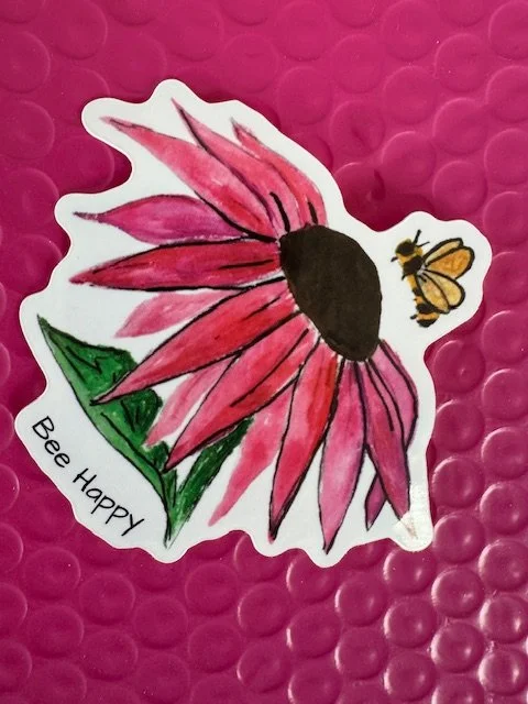 The Salty Bee Flower Sticker .jpeg