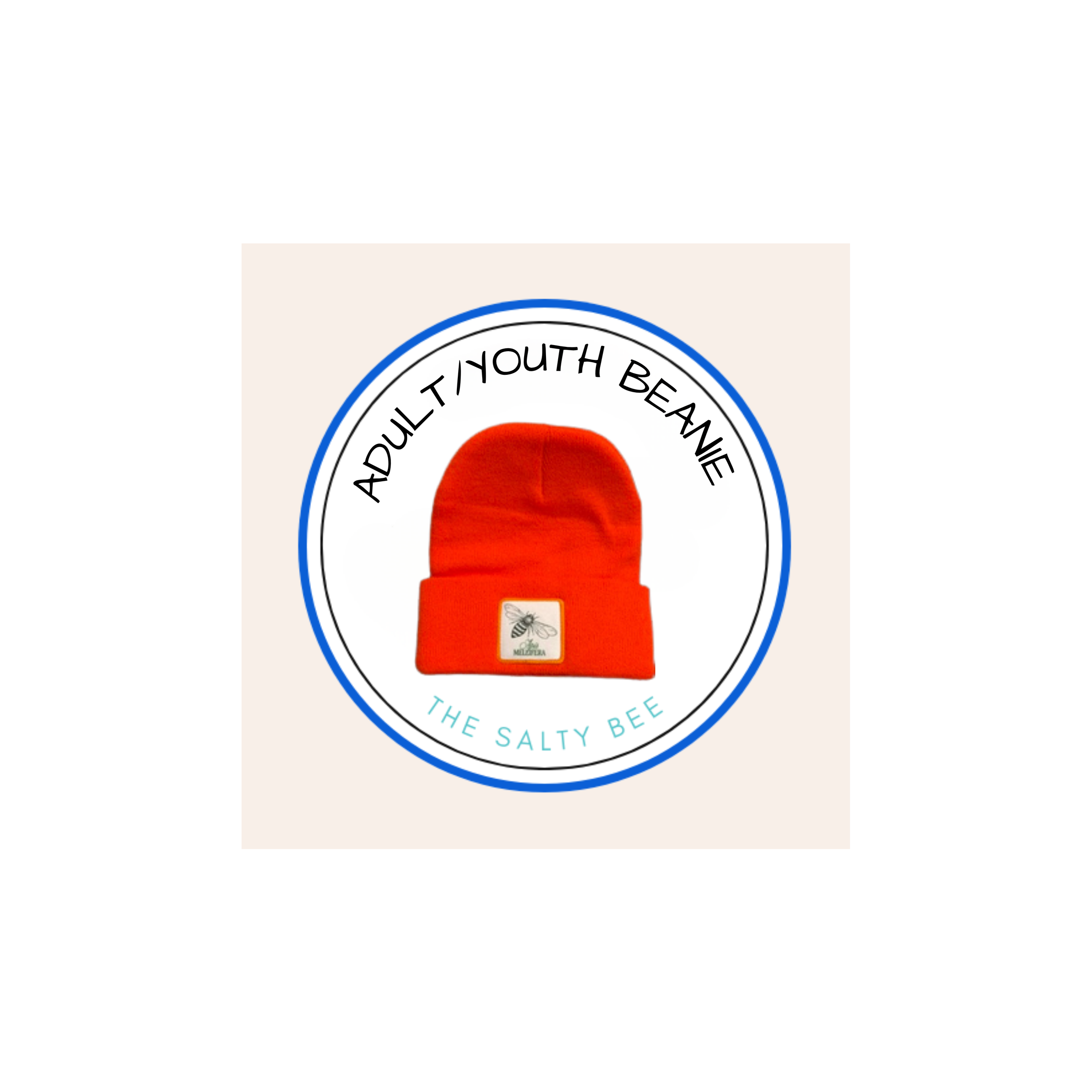 Adult/Youth Beanie Cap in Blaze Orange