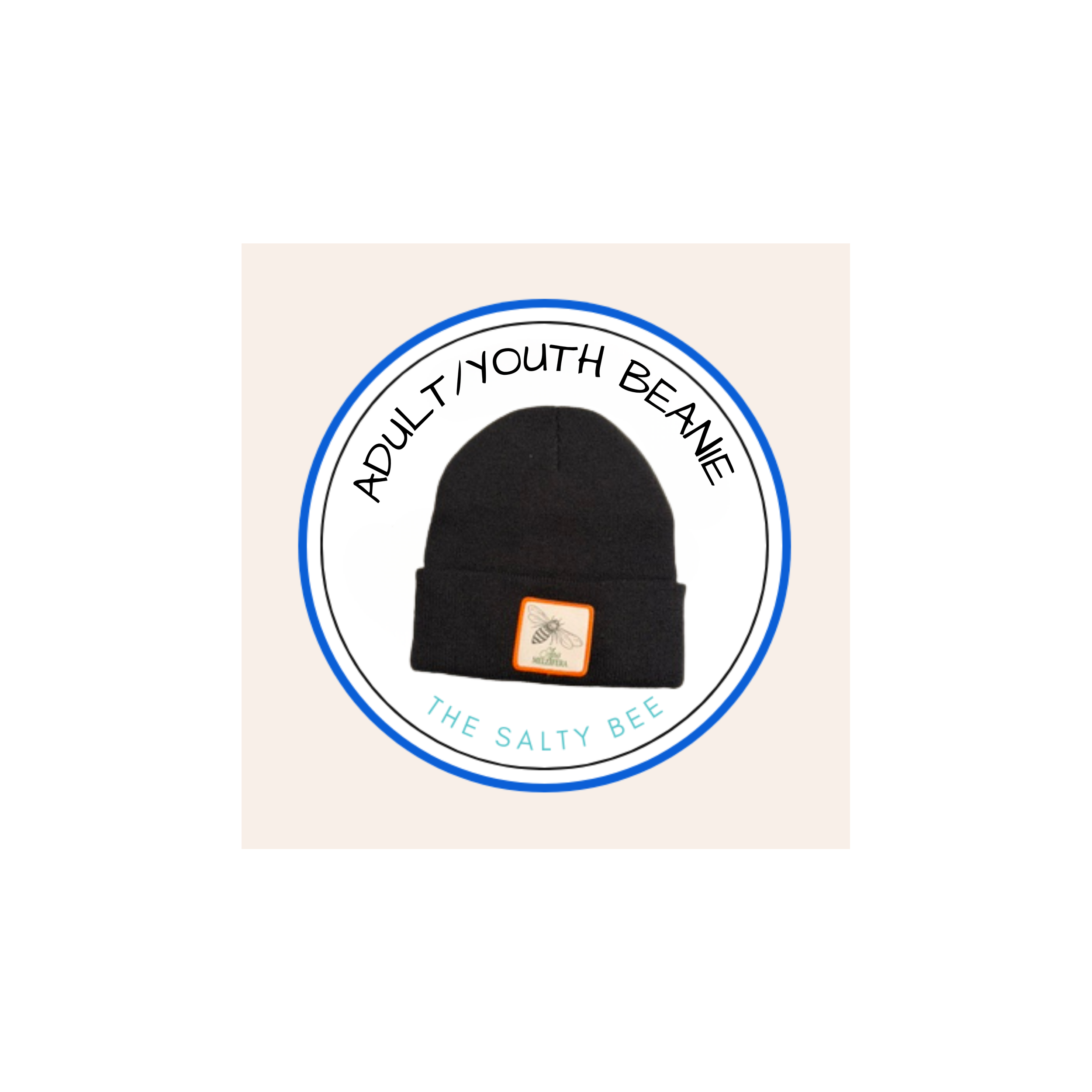 ADULTYOUTH BEANIE black with apis melliflera 4x4 canva.png
