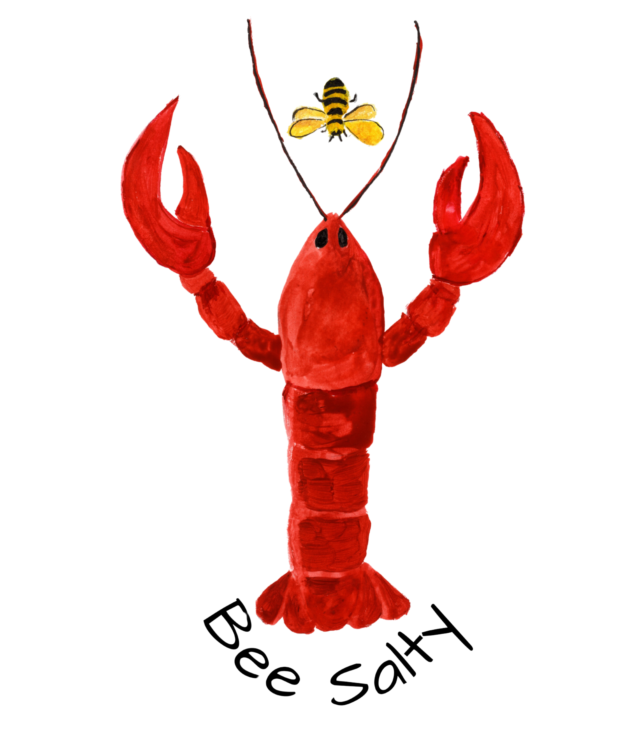 Lobster & Bee transparent background 7X 8 .png