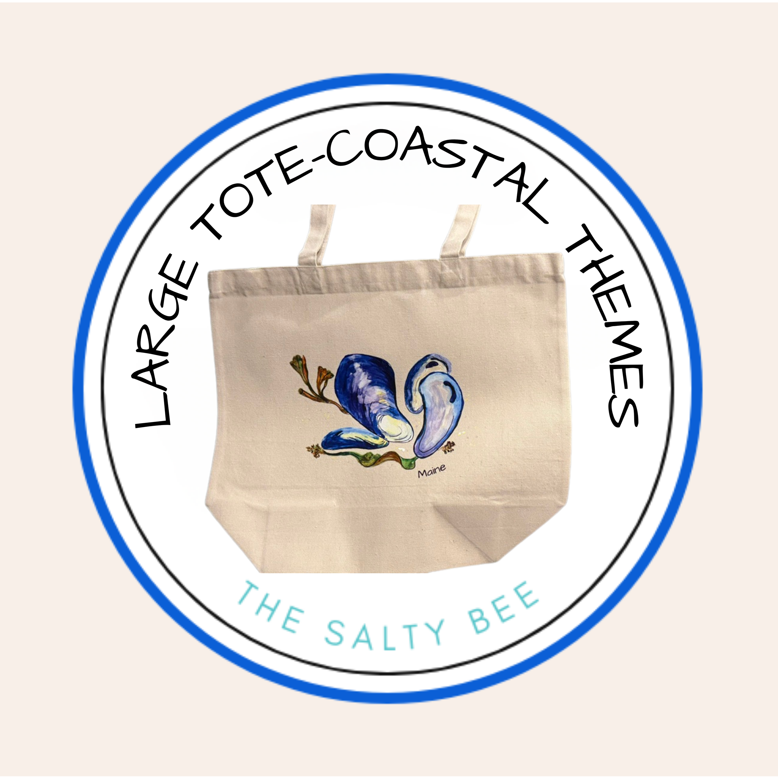 Large Cotton Tote - coastal designs