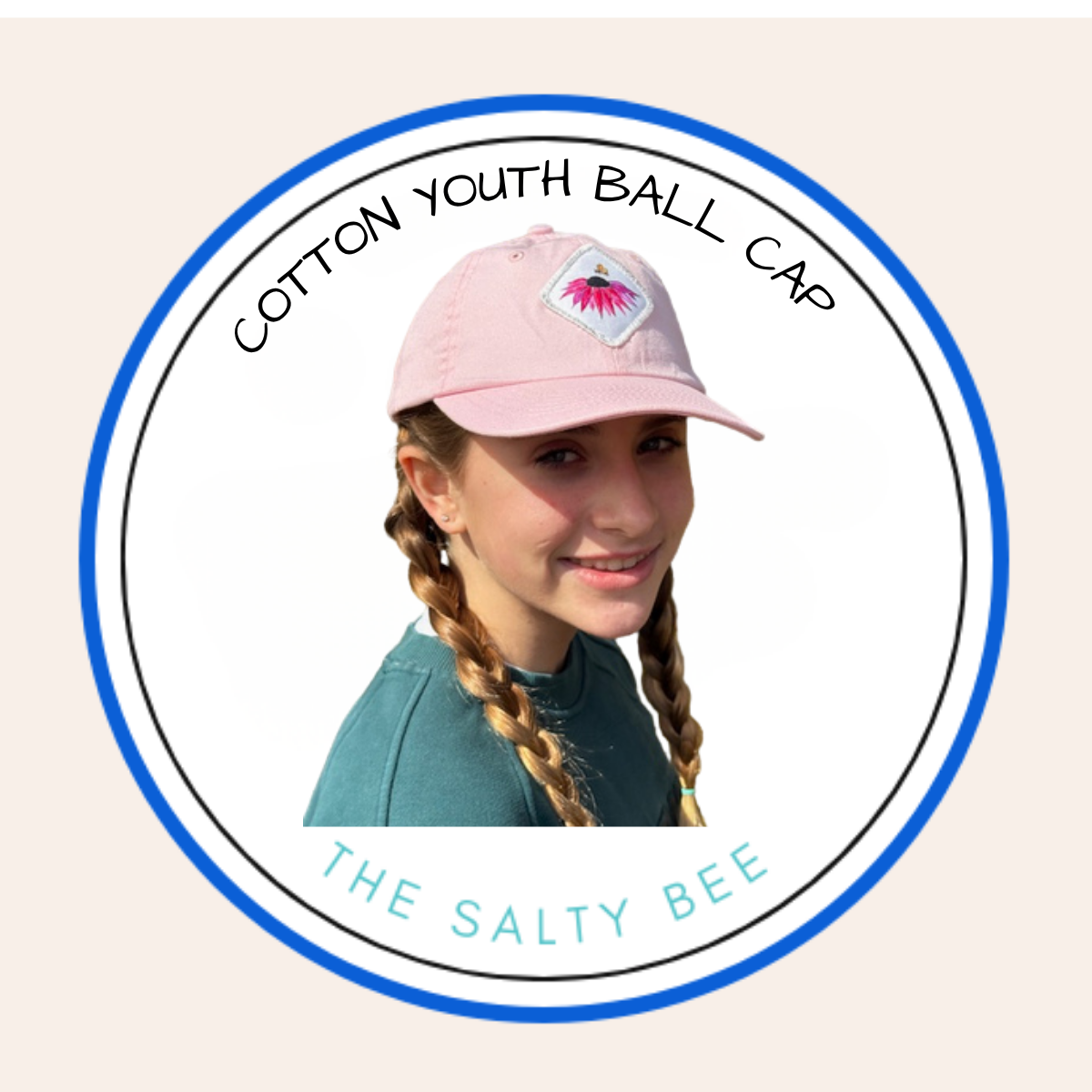 Flower & Bee Youth/Small Adult Ball Cap