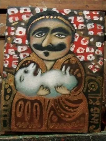 Pure Wool - 37x27 Mixed media on canvas 