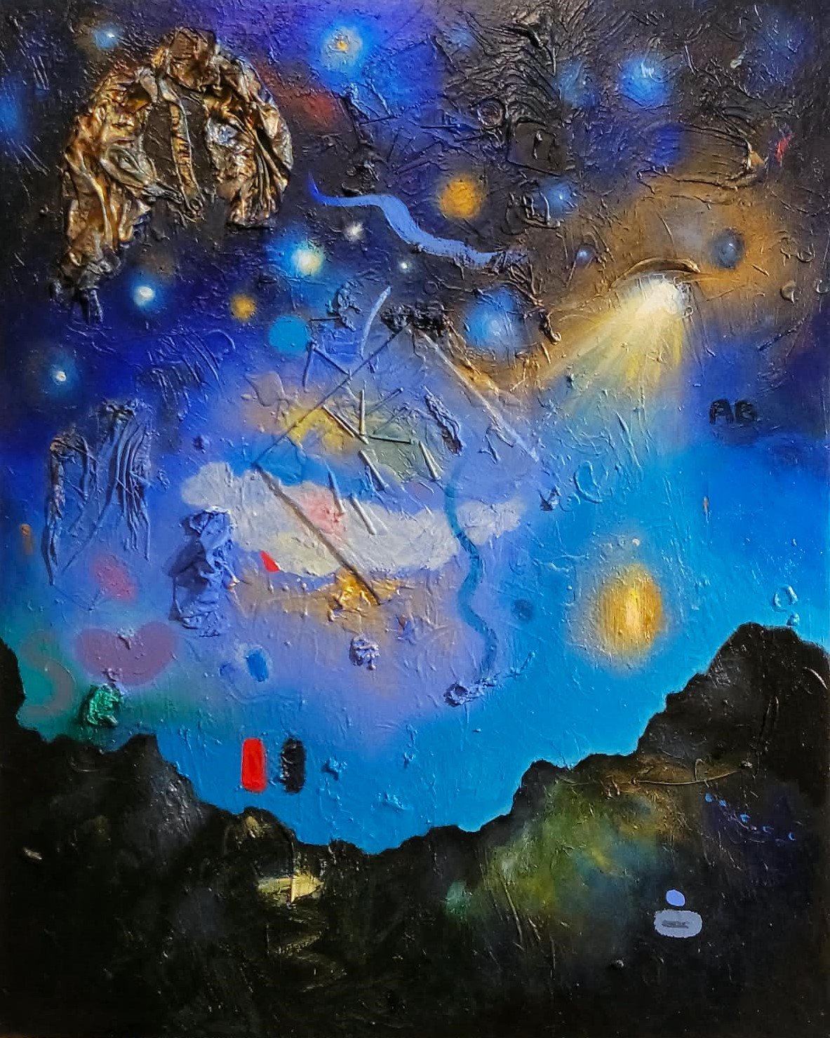In The Mountains. Voice In The Silence - 100x80 Mixed Media on Canvas 2026