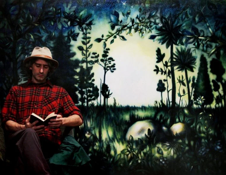 Artist Anton Balanchivadze In front of his work "Jardin de la Memoires"