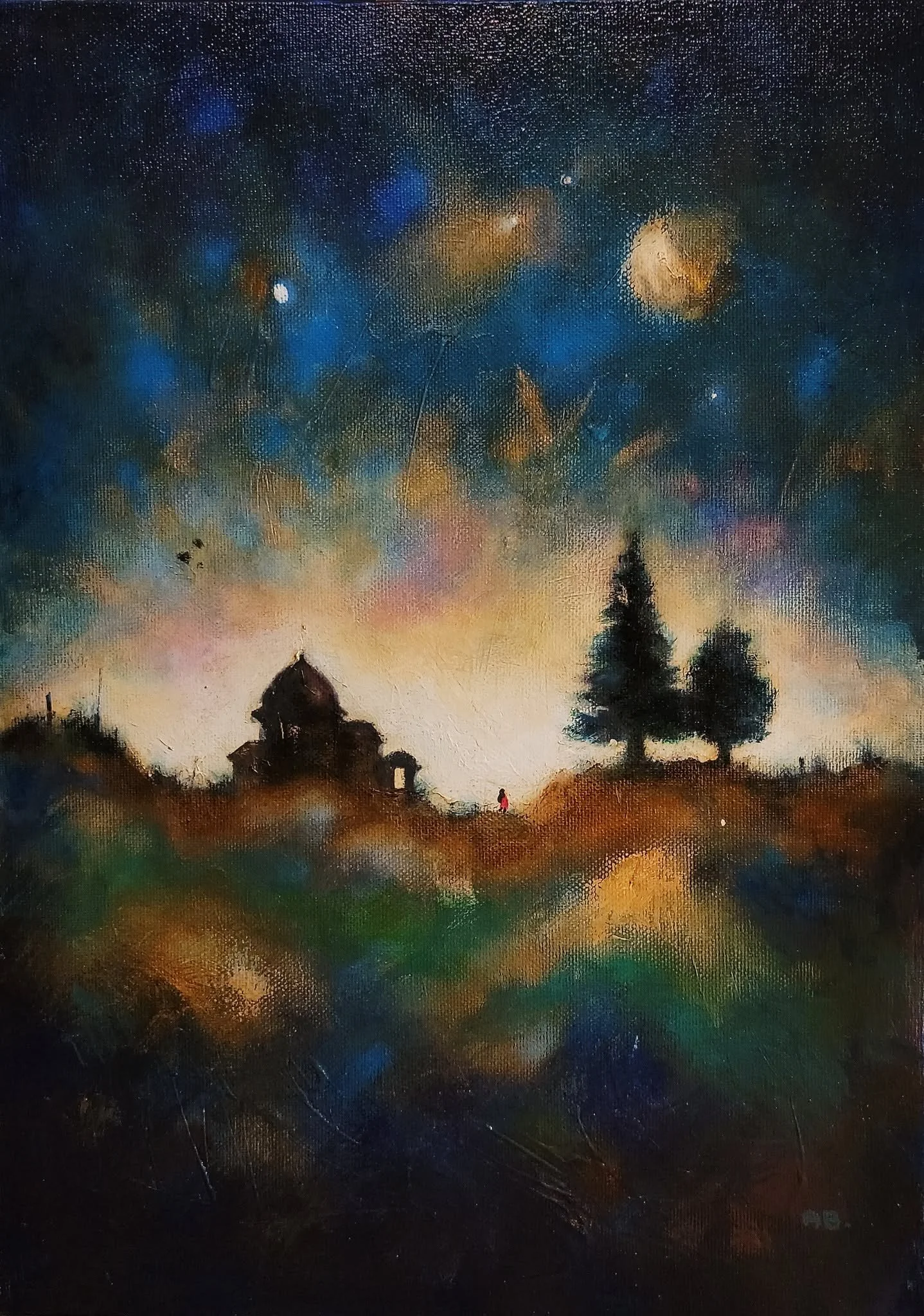 The Field. On the edge - 70x50 Mixed Media on Canvas 2026