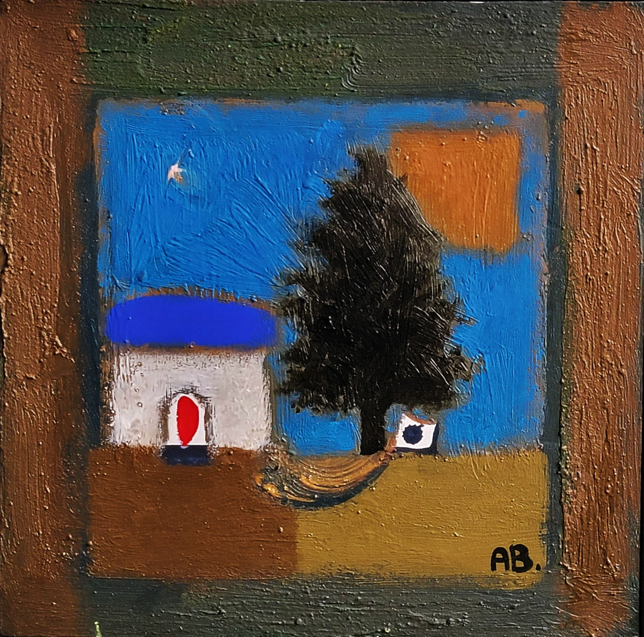 Anton Balanchivadze. Painting. House and Tree and a star 