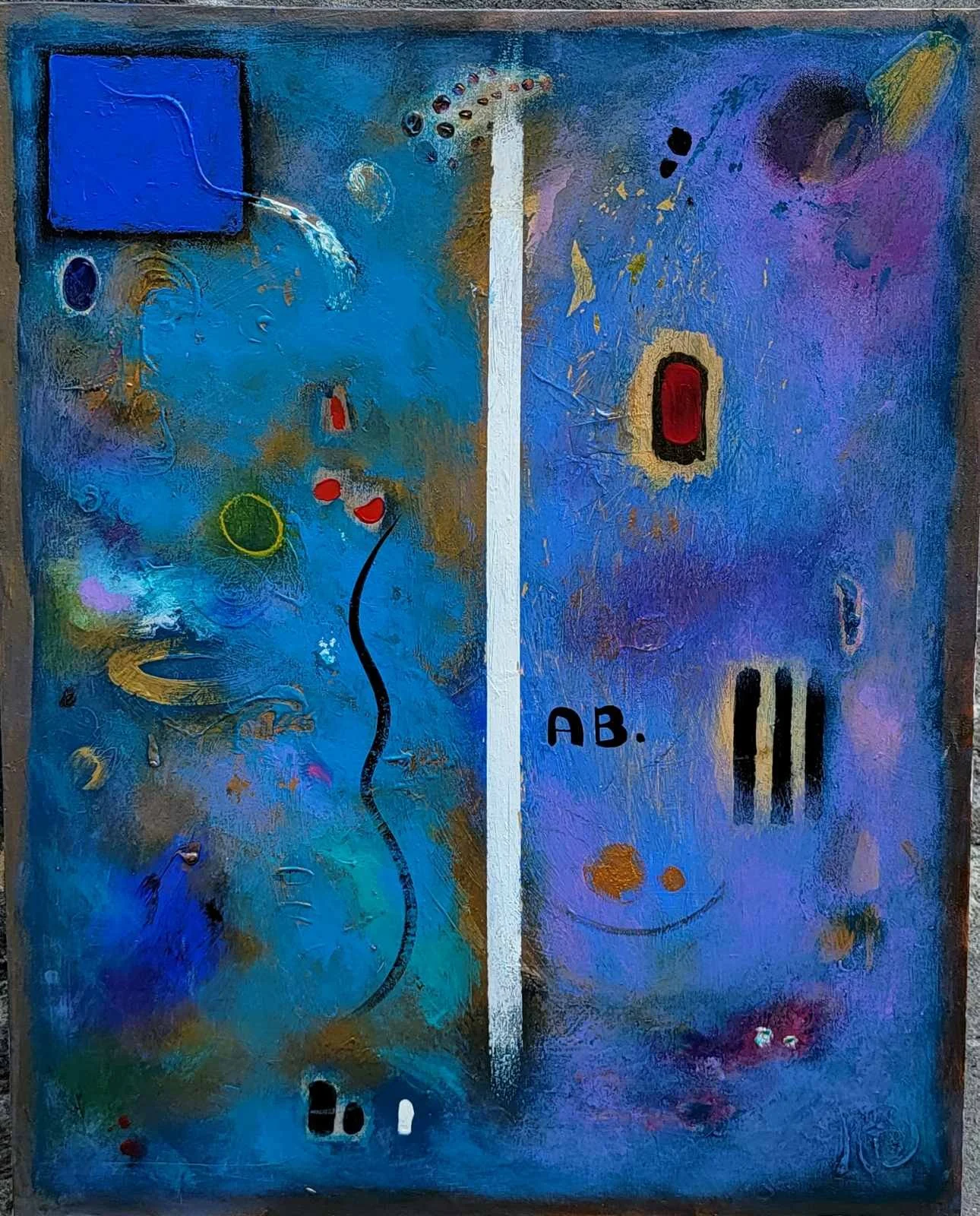 Anton Balanchivadze, mixed painting on canvas 100x80 "Genesis Series"