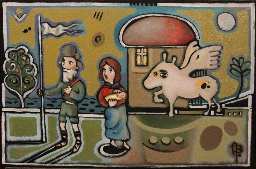 Refugees - 60x40  Mixed Media on Canvas 