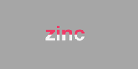 The word 'zinc' written in pink text on a gray background.