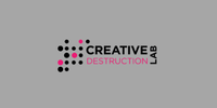 Logo for Creative Destruction Lab with black and pink dots forming a pattern