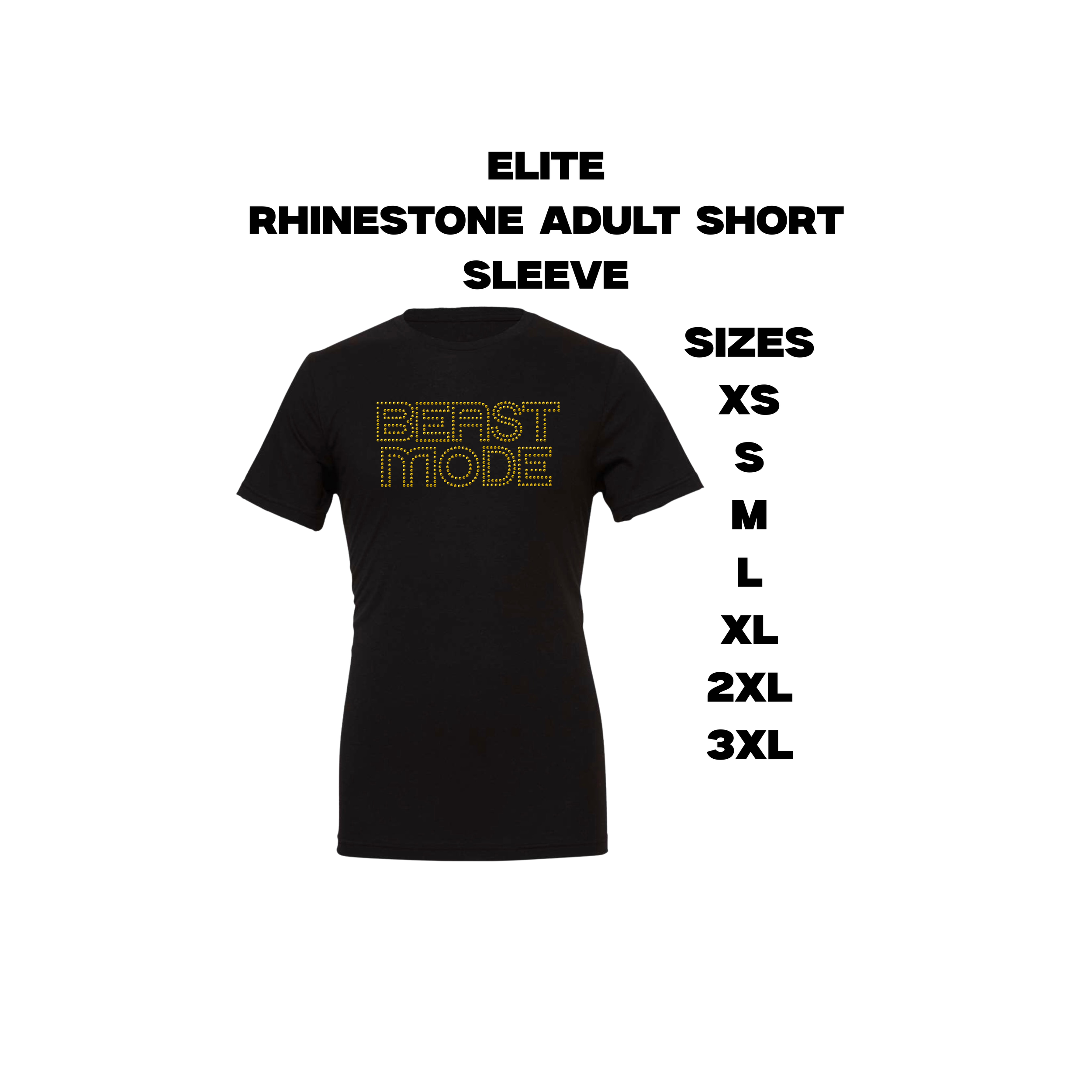 BEAST MODE Rhinestone Adult Short Sleeve