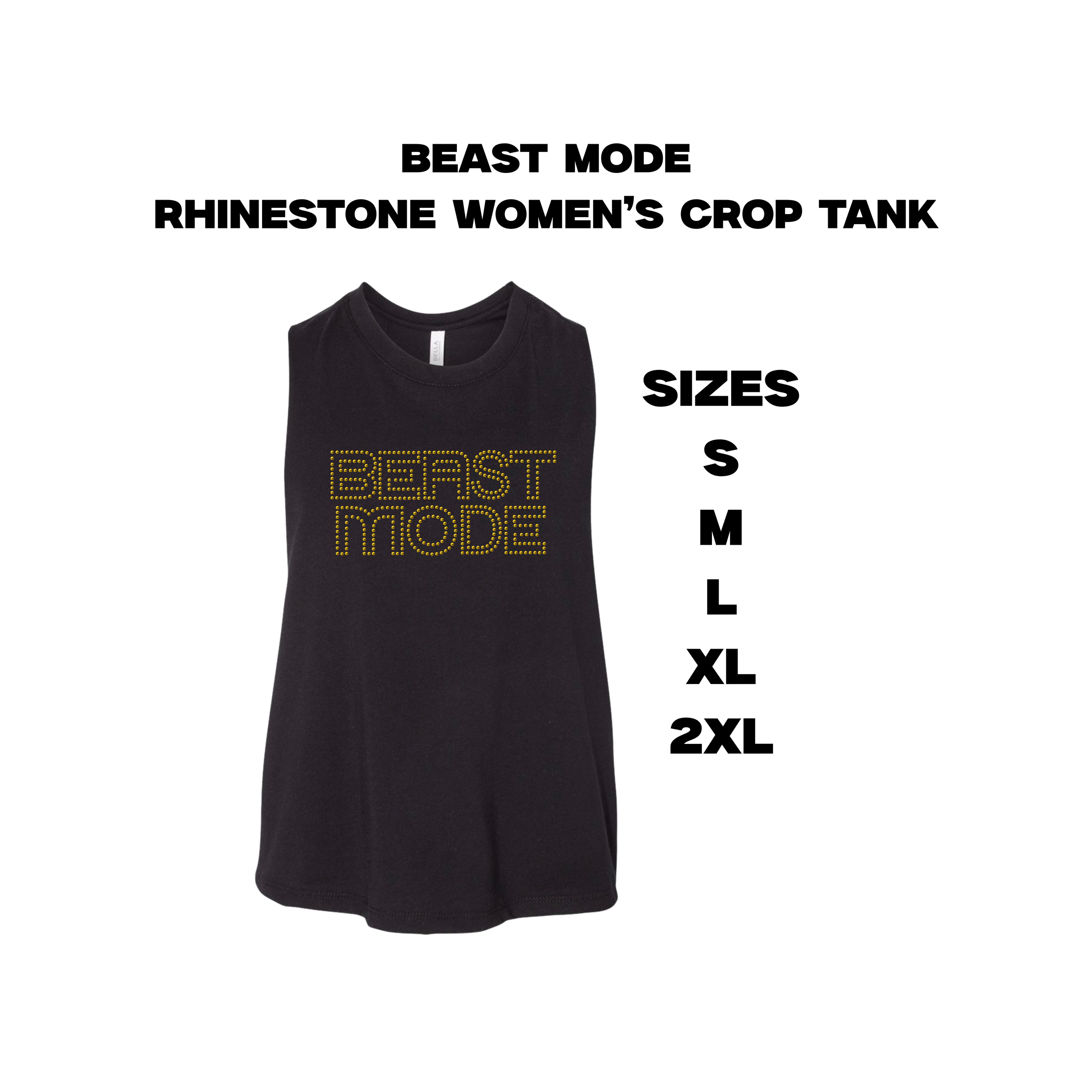Beast Mode Rhinestone Women's Crop Tank