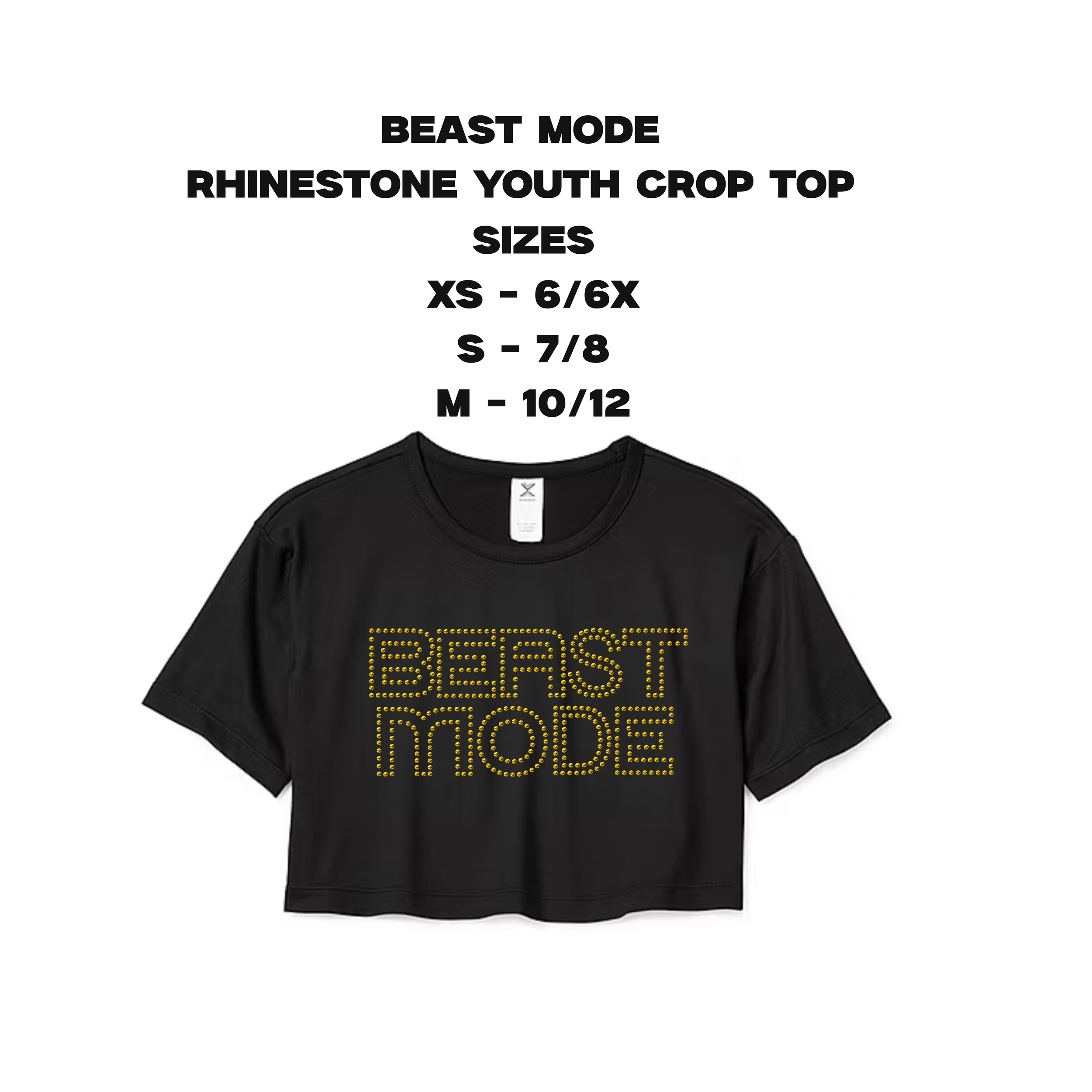 BEAST MODE Rhinestone Youth Crop Top (Copy)