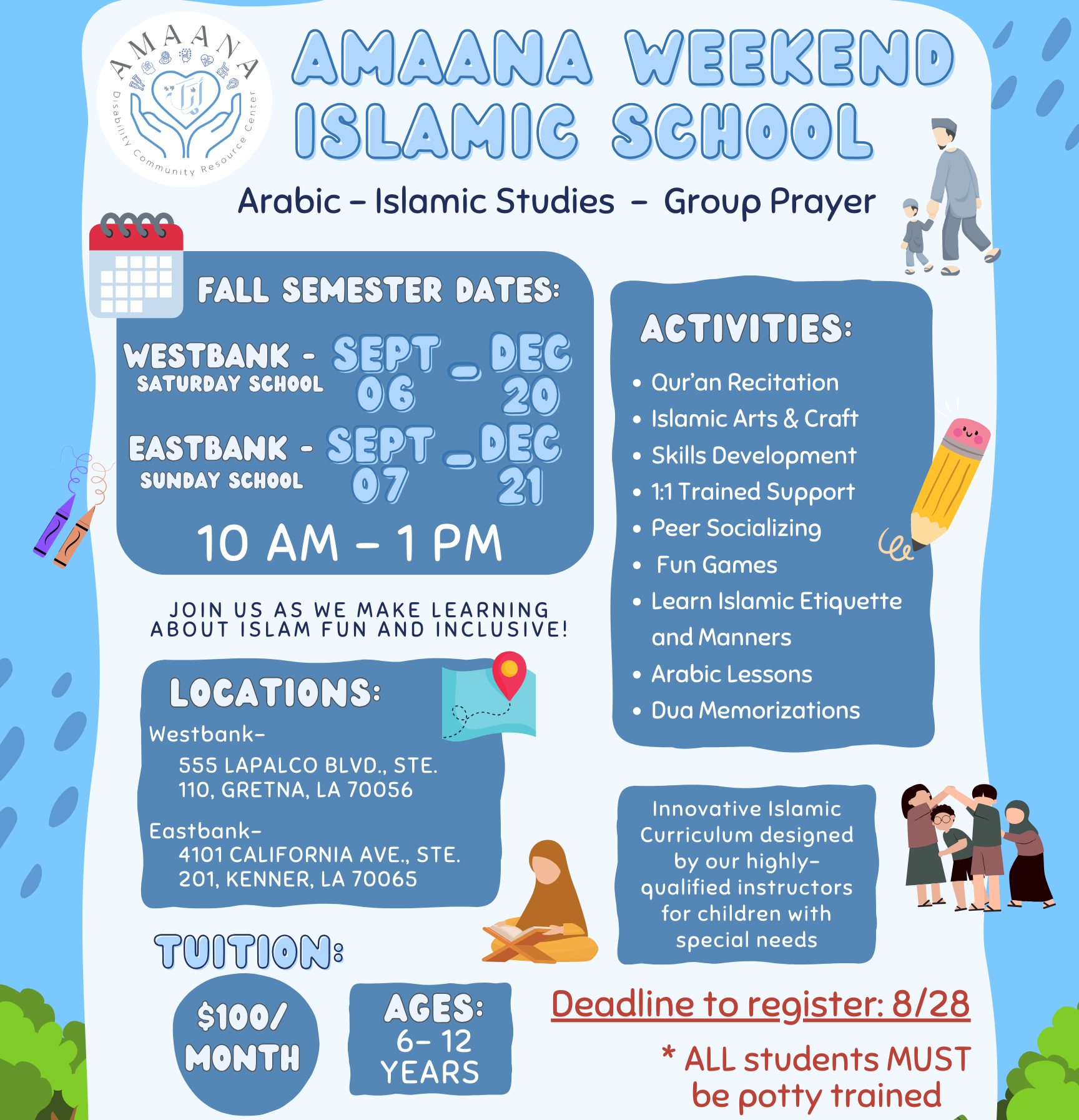 Weekend School Registration Deadline