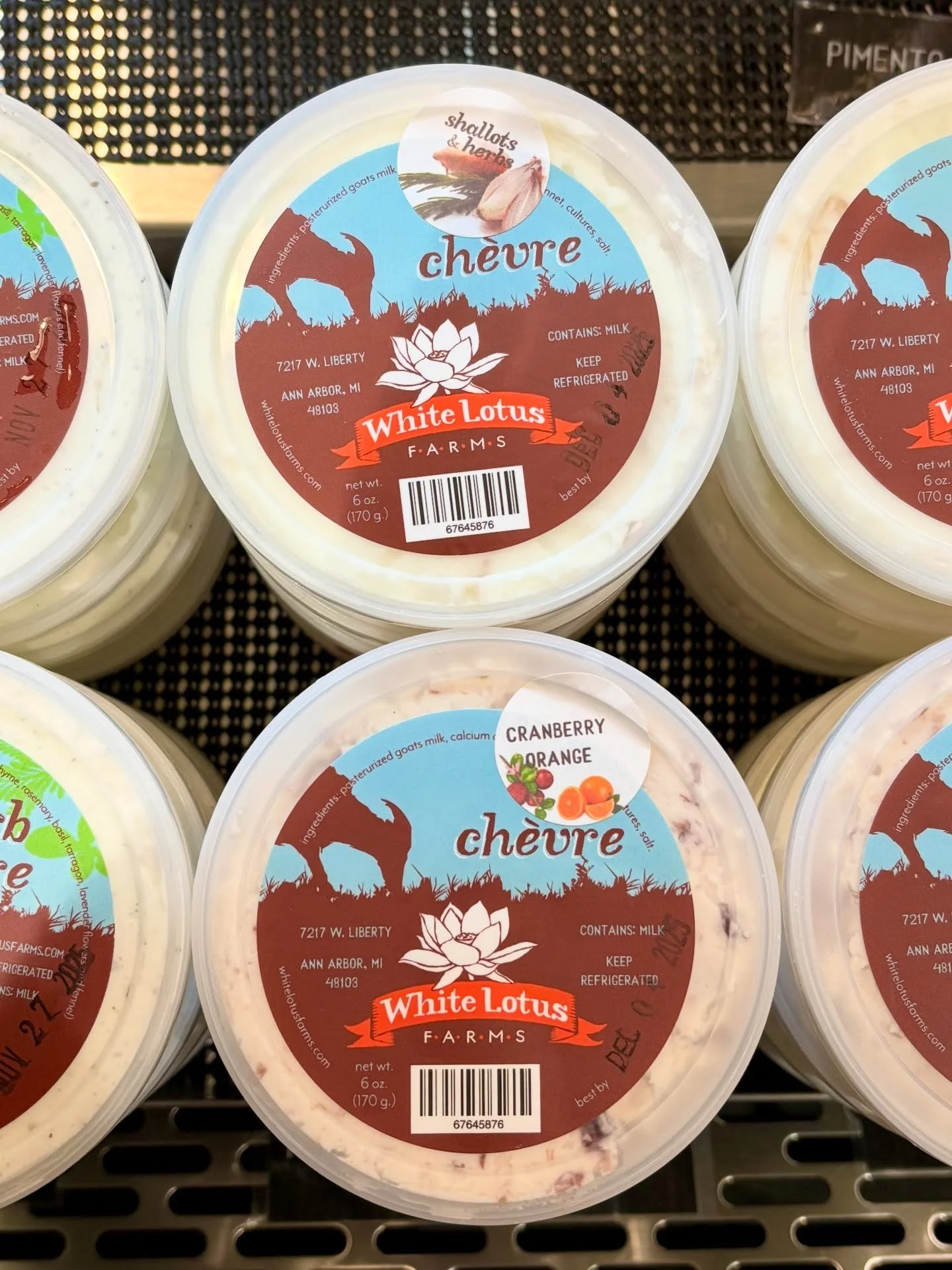 Happy pre-Thanksgiving weekend! 🦃 Looking for festive flavors? 🧡 Check out our fresh seasonal chevre this week. We have a sweet cranberry orange and a savory shallots &amp; herb option for you, available at all locations including all of our market