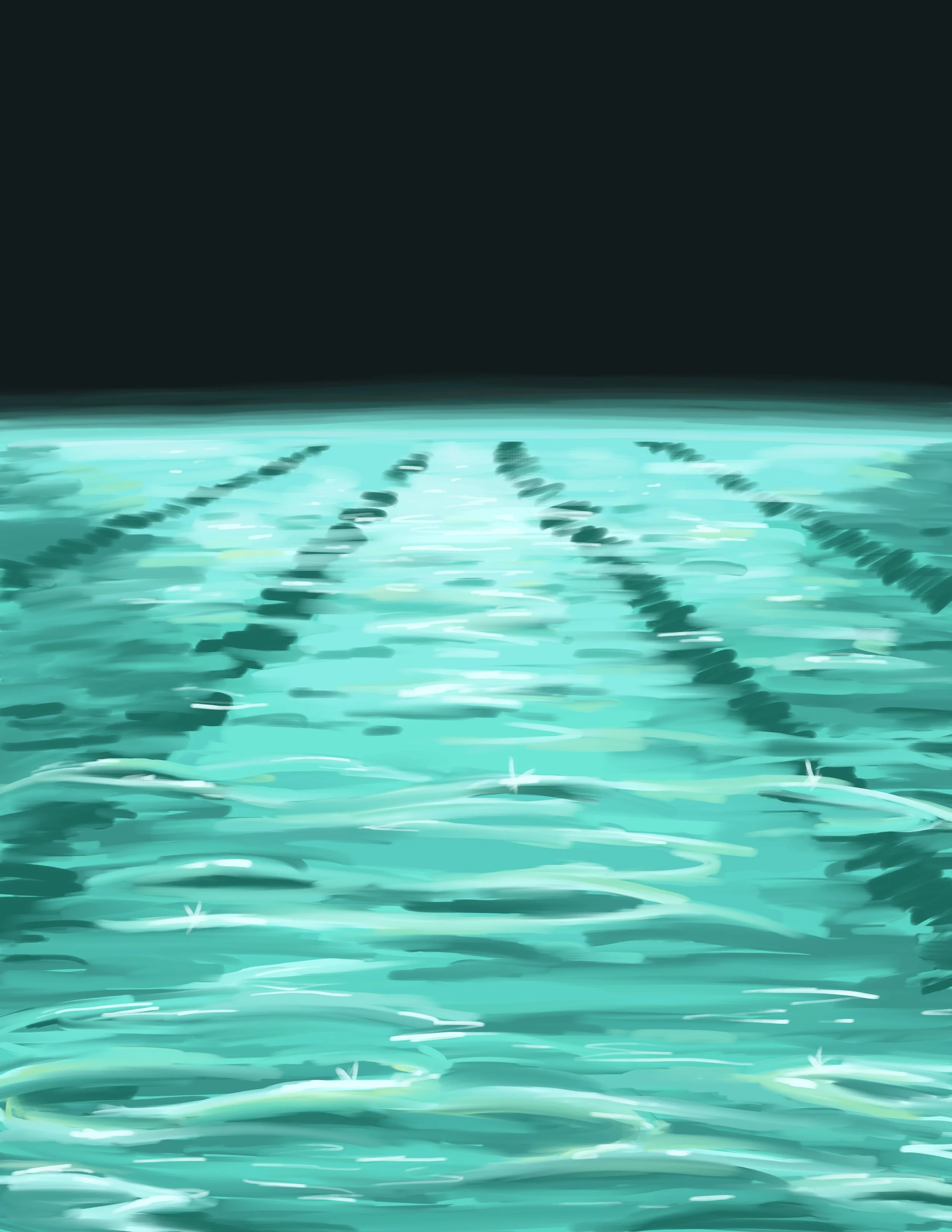 "Deep Thoughts from the Shallow End" Back Cover - Digital Painting - 2025