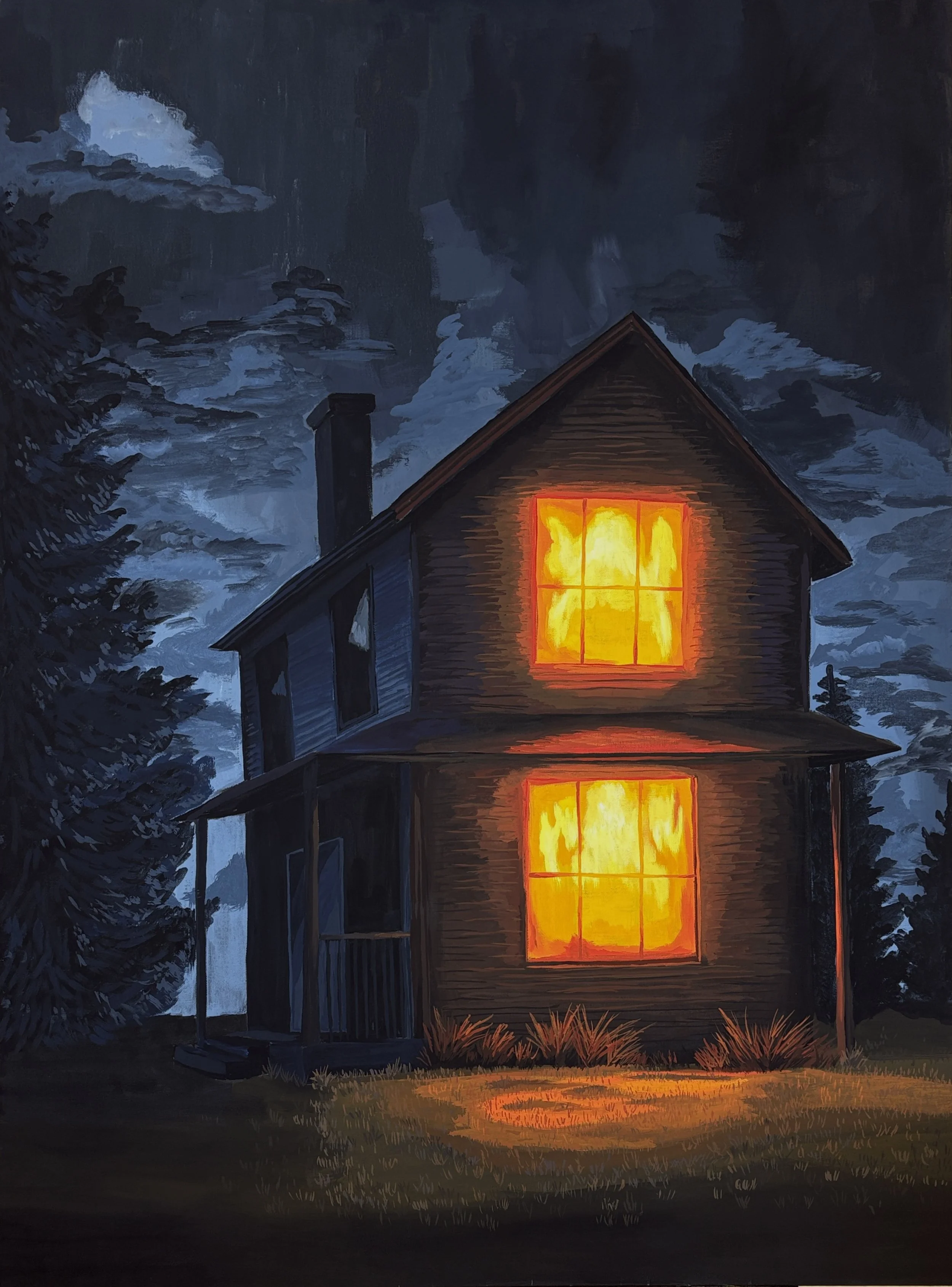 "A light in the Dark" Acrylic Gouache 36"x40" - 2026