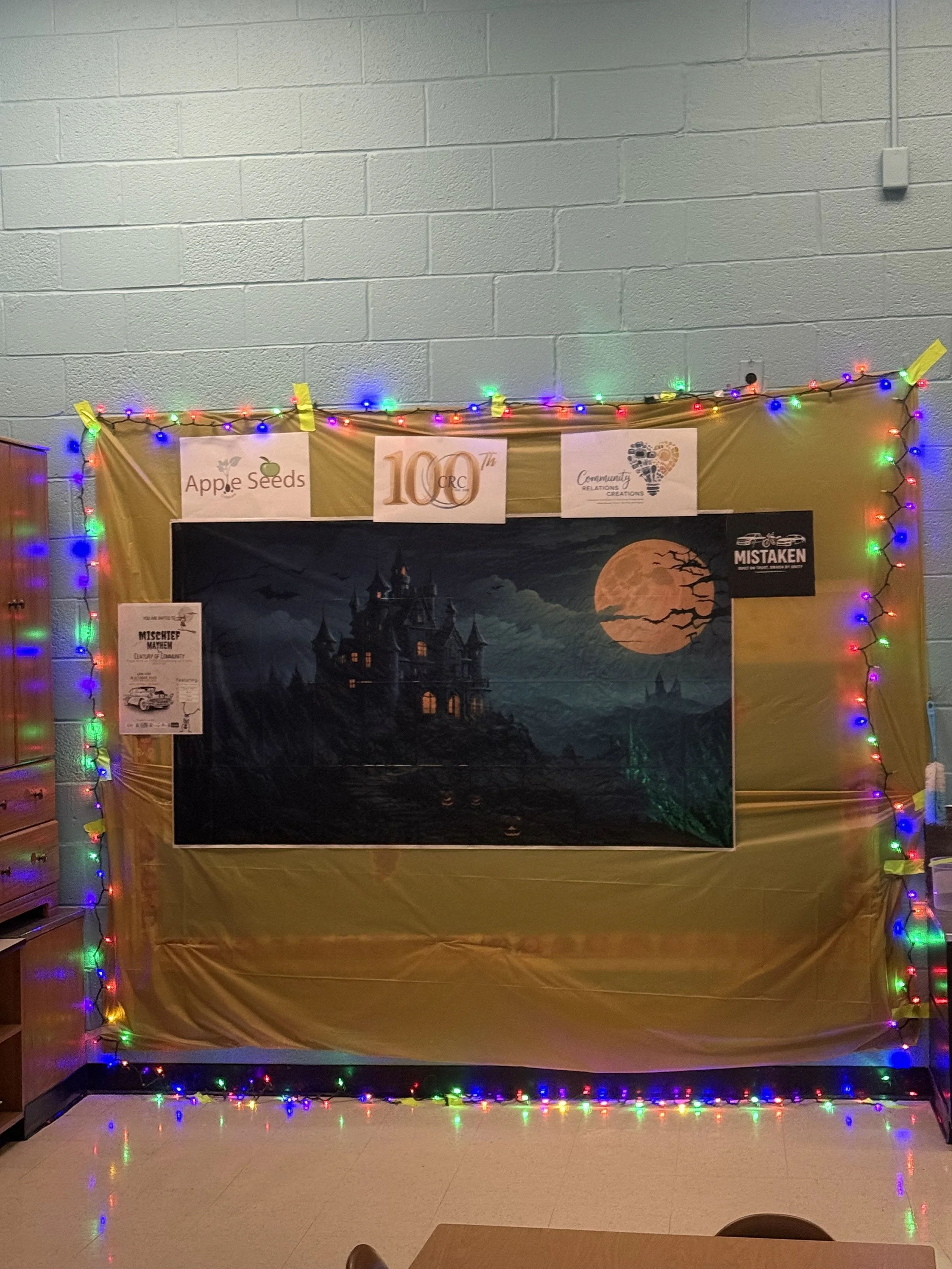 CRC Halloween event 2025, with our logo as well as our partners logos