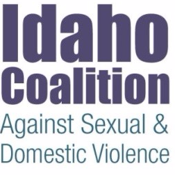 Logo for Idaho Coalition Against Sexual & Domestic Violence with purple and teal text