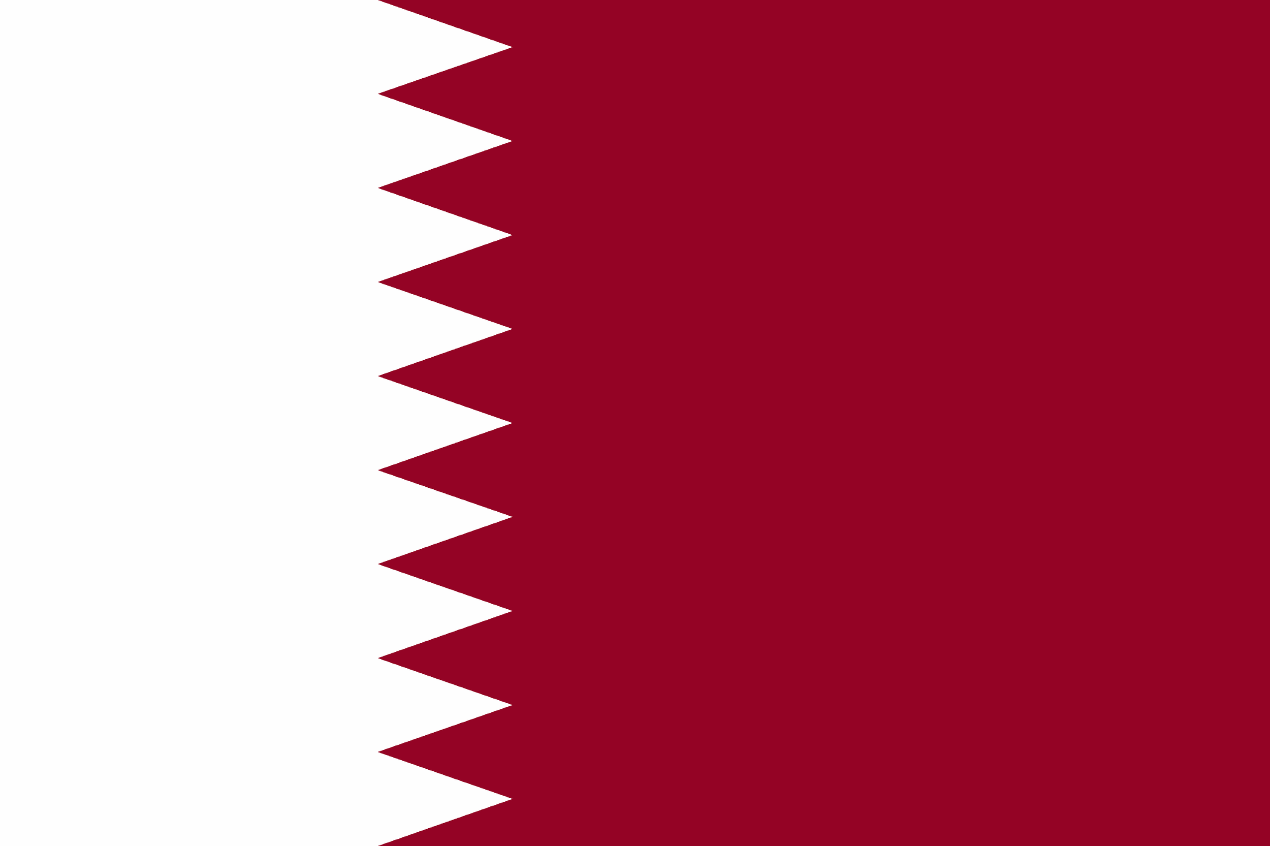 Qatar flag with maroon and white colors and a serrated edge on the left side.