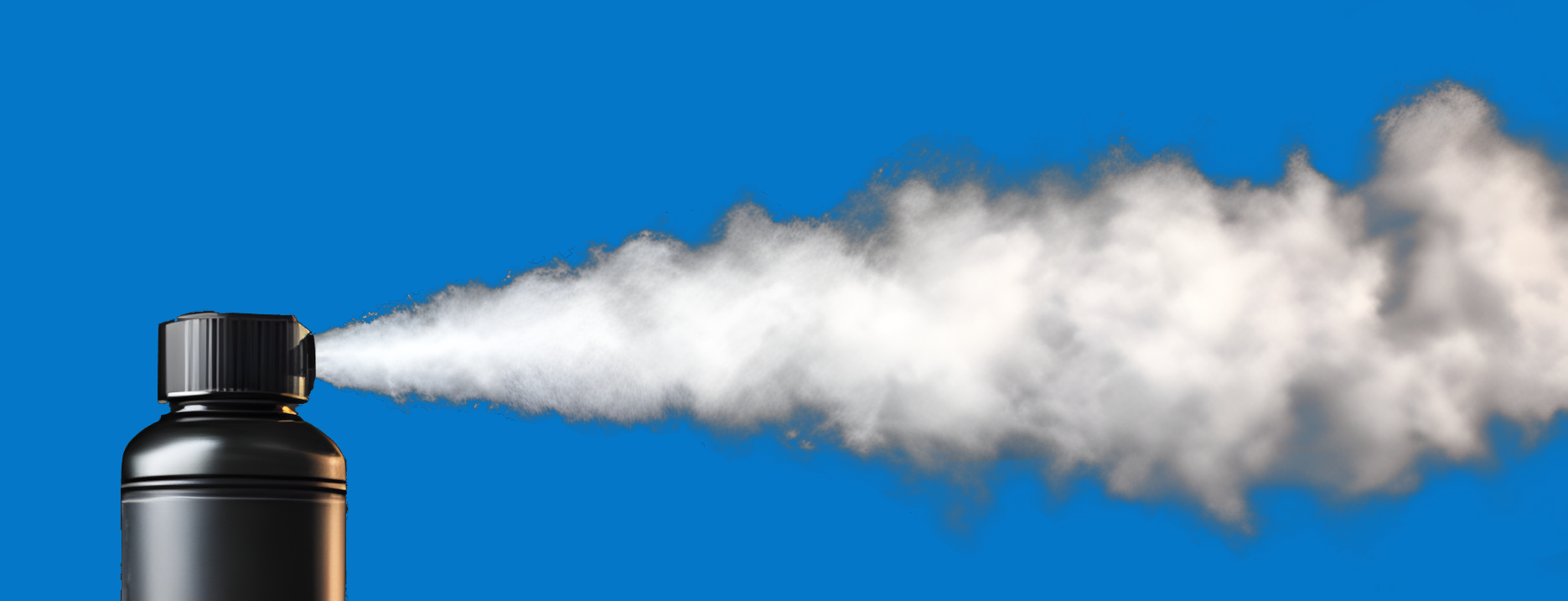 An aerosol container spraying into a room.