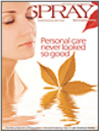 Cover of a spray product magazine featuring a woman's face, a butterfly, and the text 'Spray - Personal care never looked so good!'