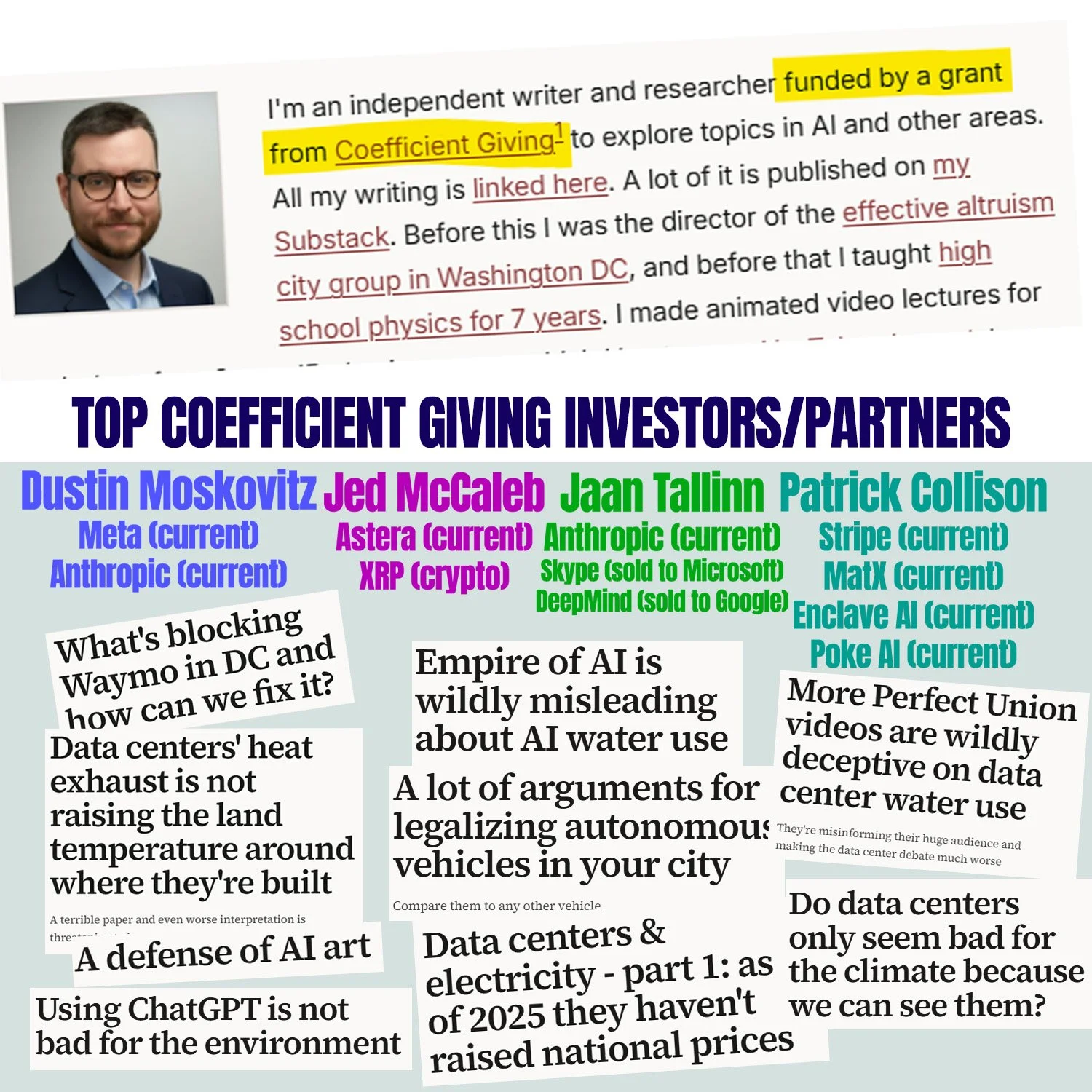 Andy Masley, *AHEM* independent writer and researcher.