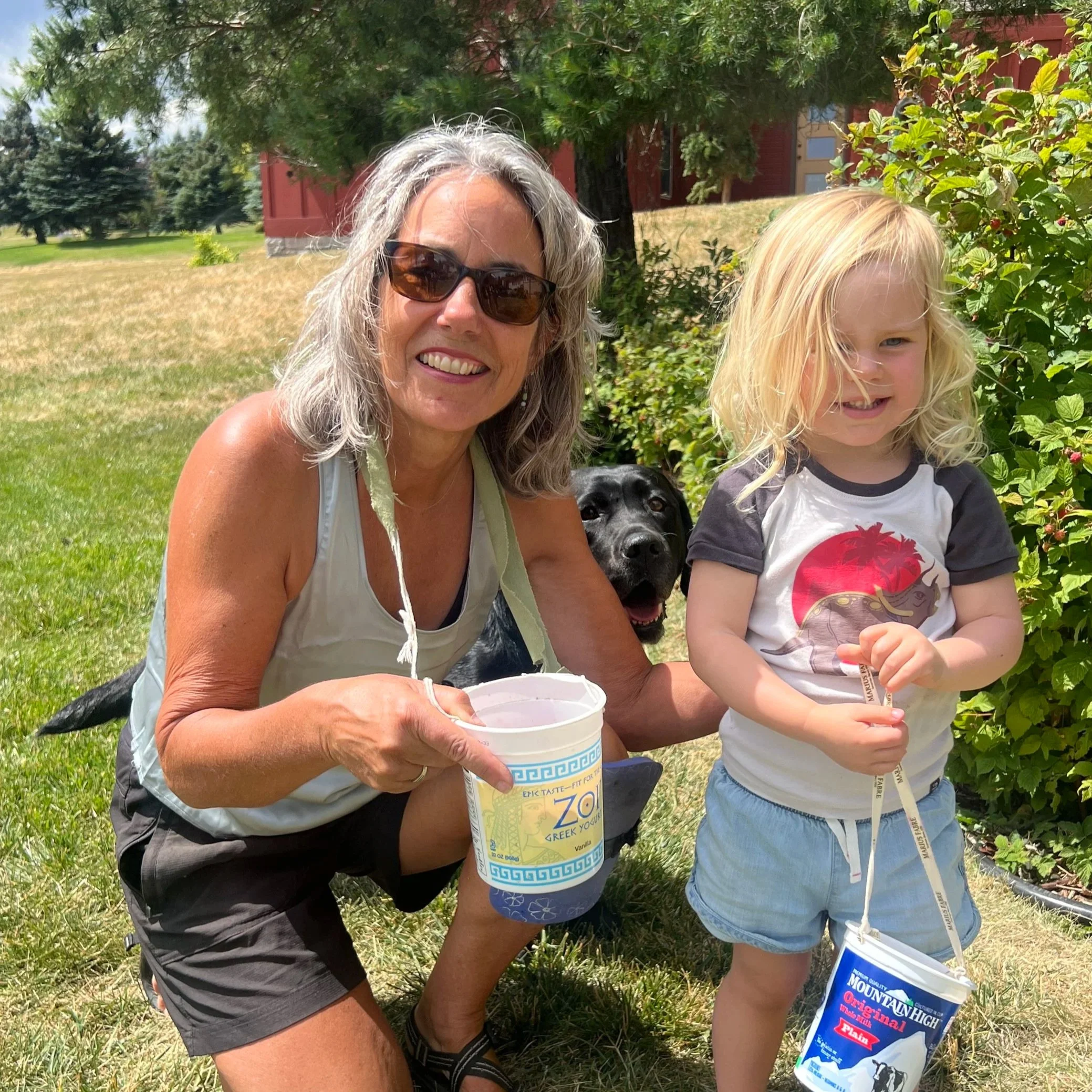Kathleen Williams with her grand daughter. Kathleen is running for state senate district 31.