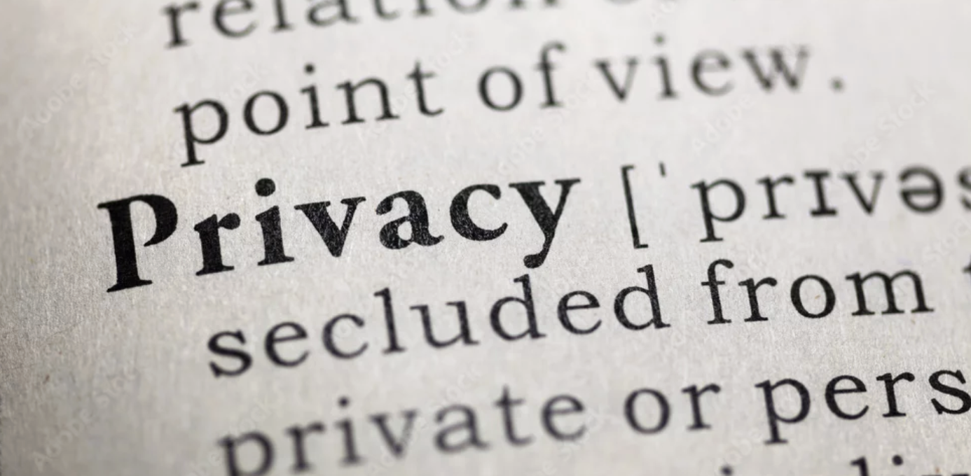 Close-up of a dictionary page showing the word 'Privacy' in bold text.