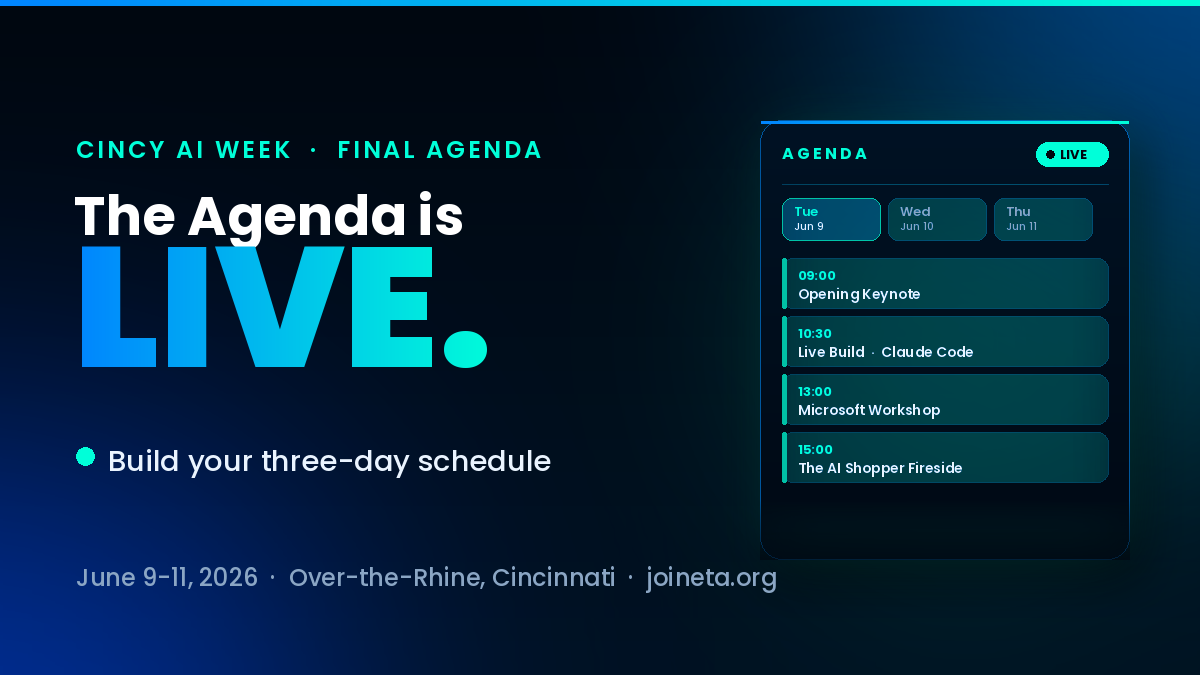 Cincy AI Week Agenda, Event App, and Attendee Experience now live!