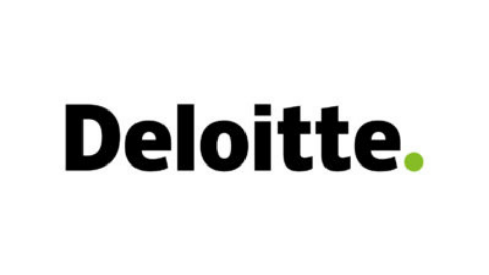 Deloitte logo with the company name in black letters and a green dot at the end.