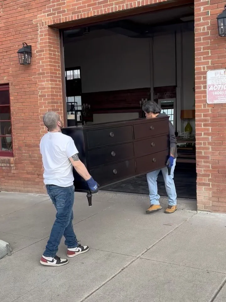 Fun new arrivals at the shop this week! Come check out what&rsquo;s new at @blueprintmt.home 

#unboxing #downtownbillings #secondhandluxury #shoplocal