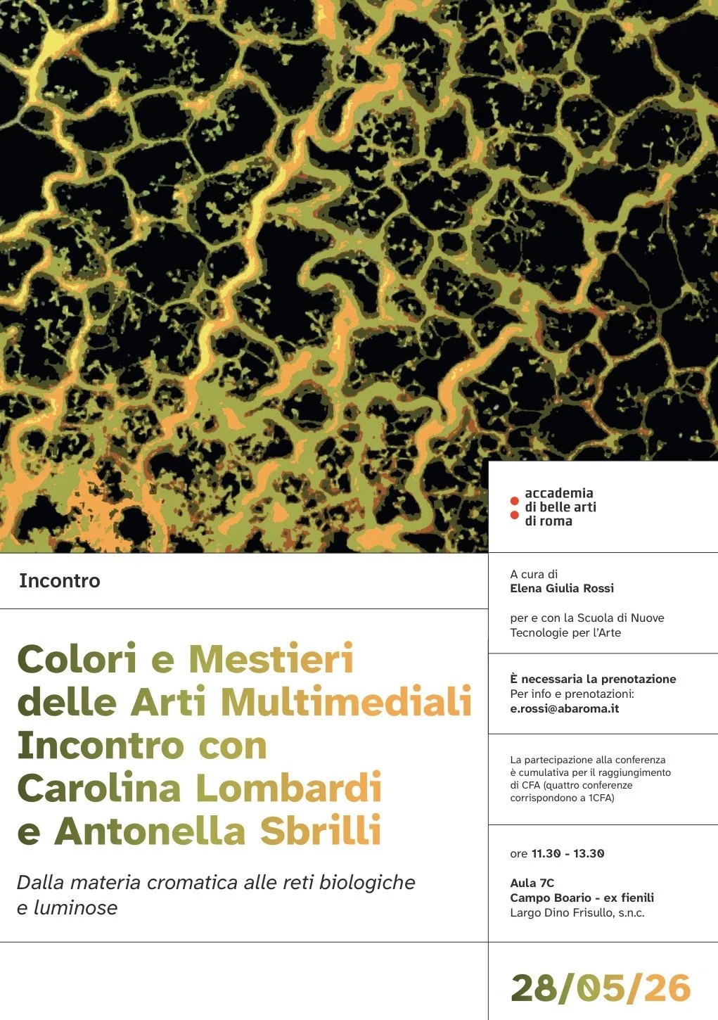 Colori e mestieri nelle arti multimediali. 