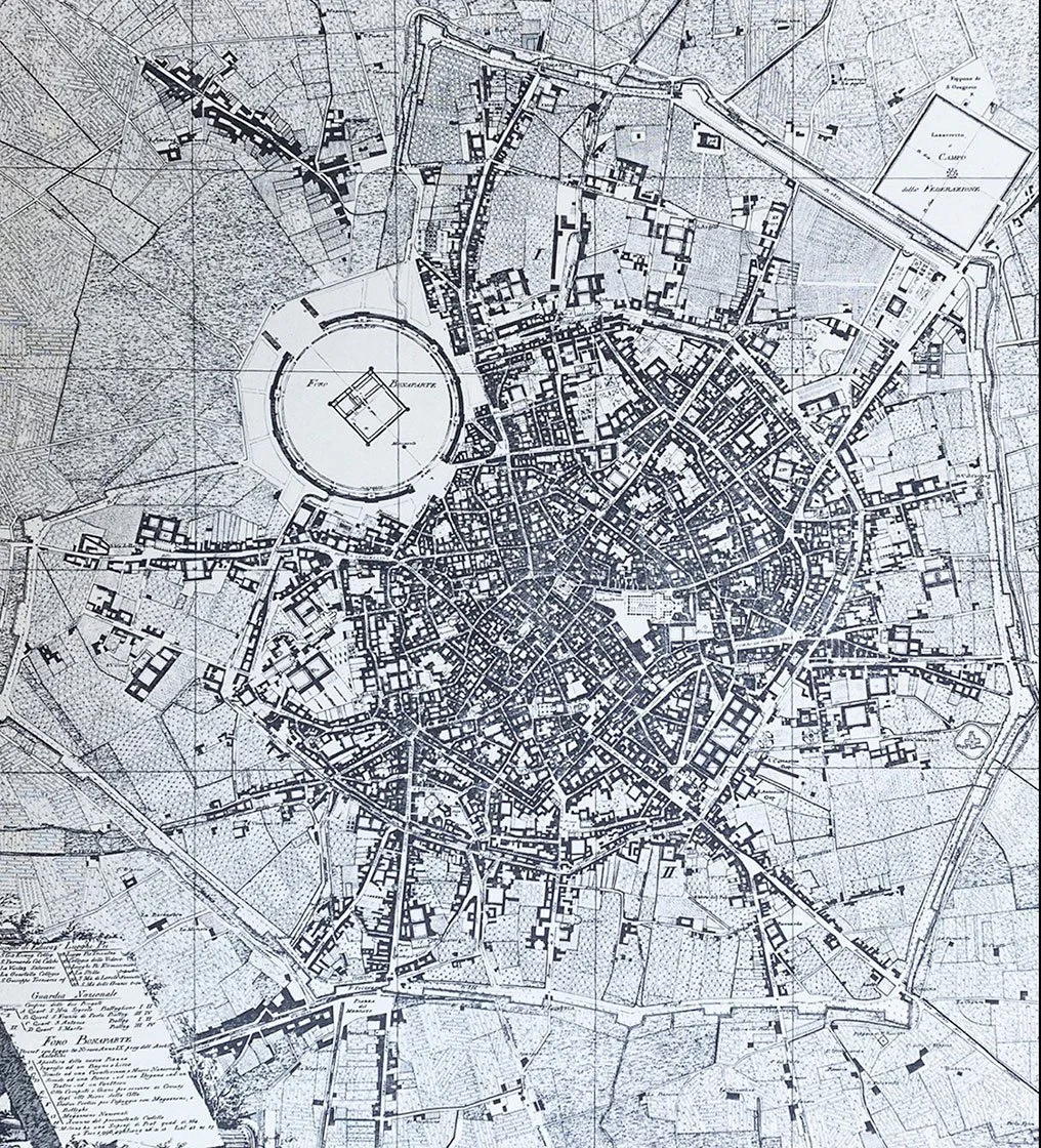 Milan map, about 1800
