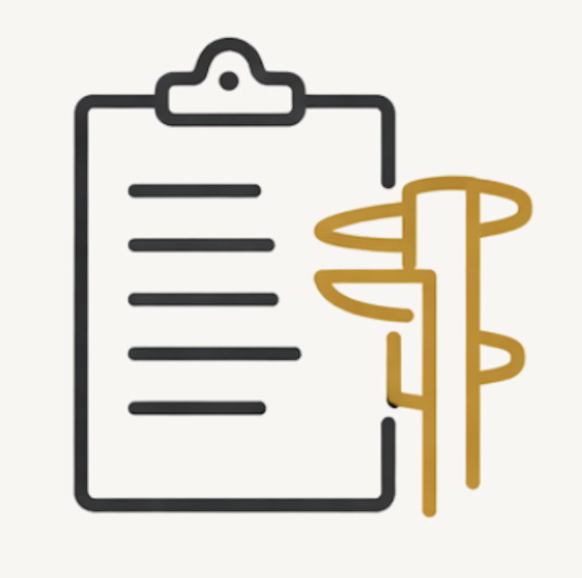 Icon representing personalized surgical planning with attention to proportion