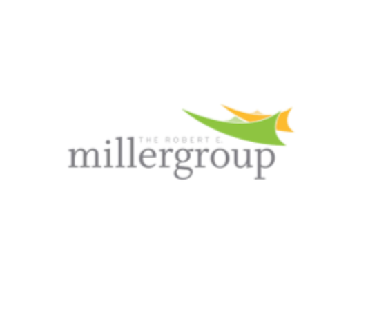 Logo of The Robert E. Miller Group with green and orange swoosh design.