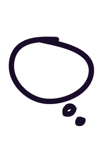 A simple black outline of a thought bubble with three smaller circles leading to it, on a white background.