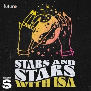Stars and Stars podcast art - two hands with rings and long nails holding a planet with stars around it