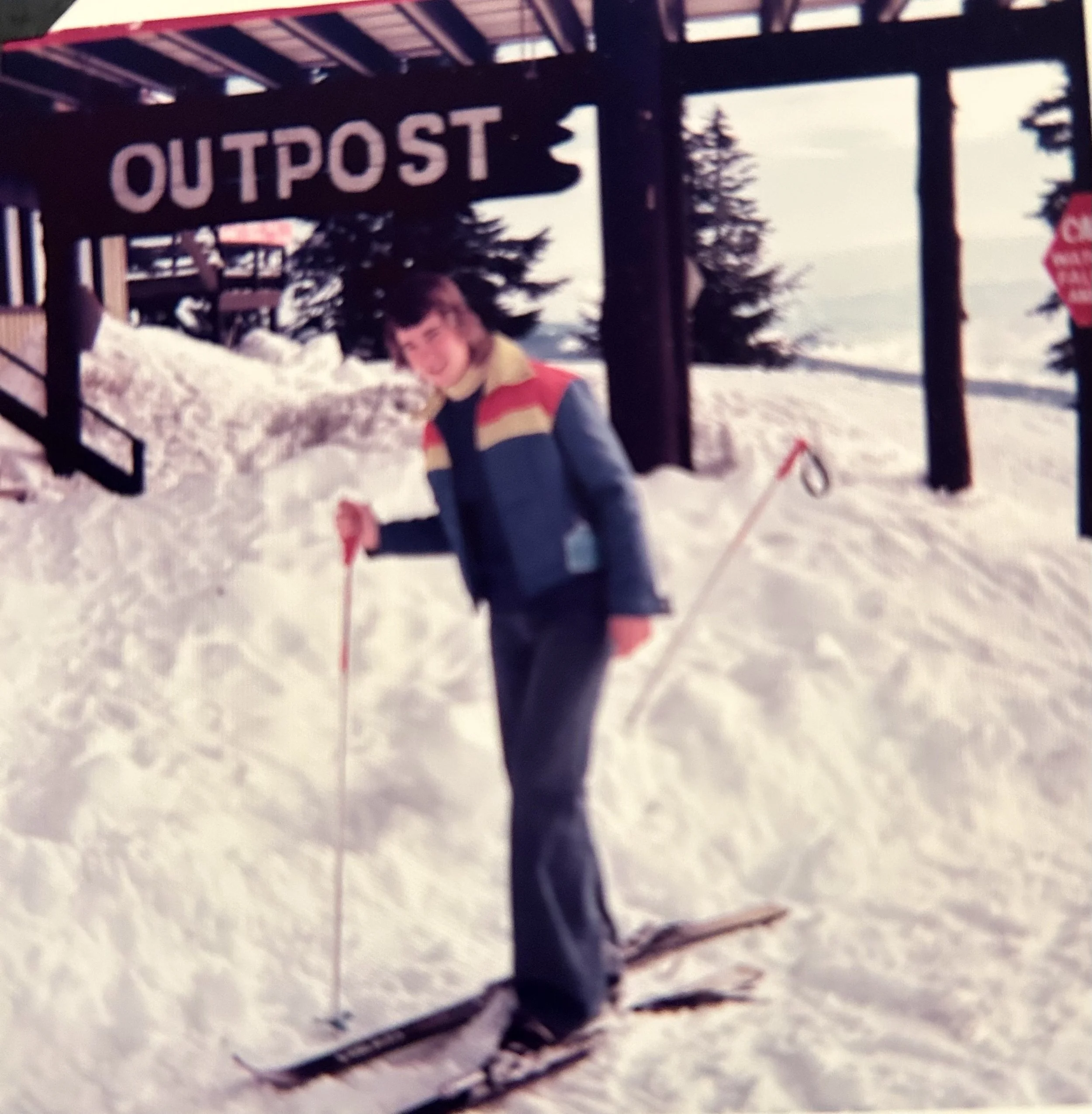 I worked in the Outpost and skied a lot with my bestie Patsy
 - Karin