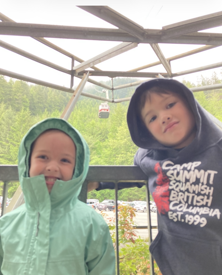 I am the granddaughter of William Curtis Shelly. This is a picture of my grandchildren (WC Shelly’s great-great-grandchildren) taking their first ride on the gondola up Grouse Mountain. 
My memories of Grouse Mountain are of my father (Harold Edgar S