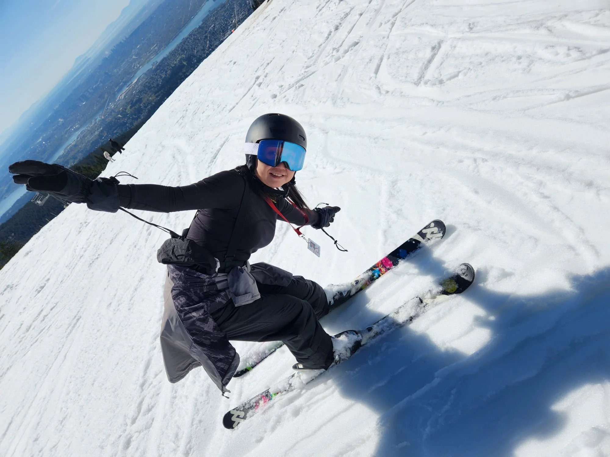 My first time skiing. Unforgettable memories.  - Jin