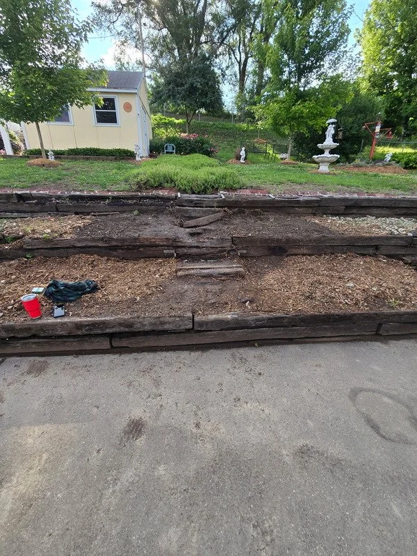 before concrete retaining walls in platte city