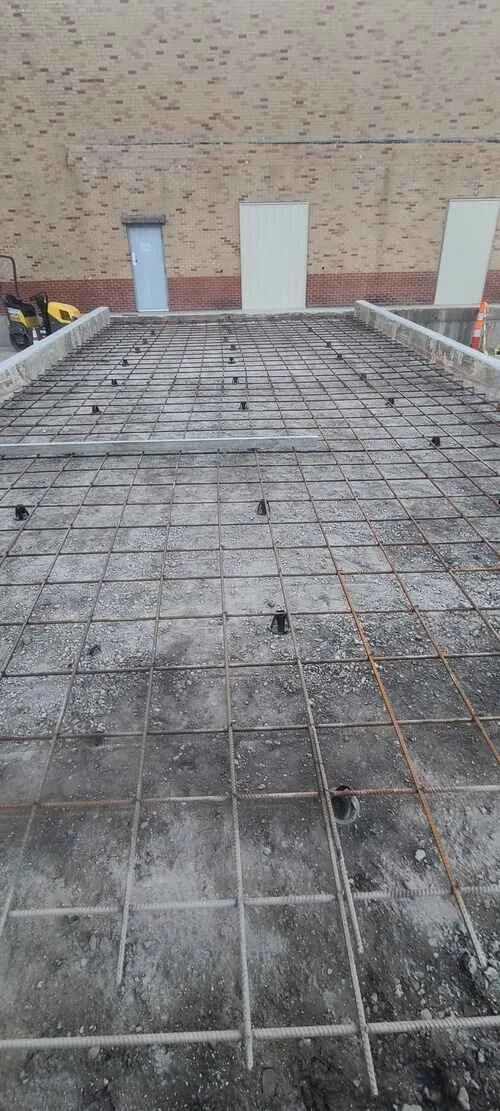 Commercial driveway in st joseph mo before concrete pouring