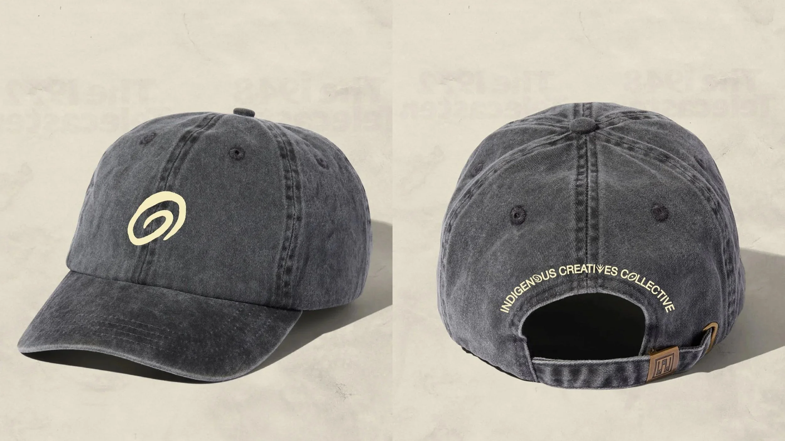 IndigenousCreatives_DadHat_Spiral_BlackSlate_PaleYellow.jpg